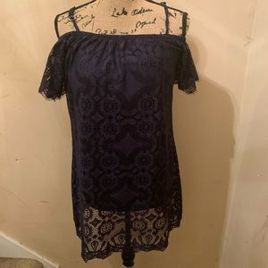 No Comment • Navy Blue Lace Dress